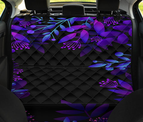 Image of Purple Plants & Leaves Floral Pattern , Vibrant Car Back Seat Pet Covers,
