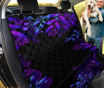 Purple Plants Leaves Floral Design Car Seat Covers, Abstract Art Backseat Pet