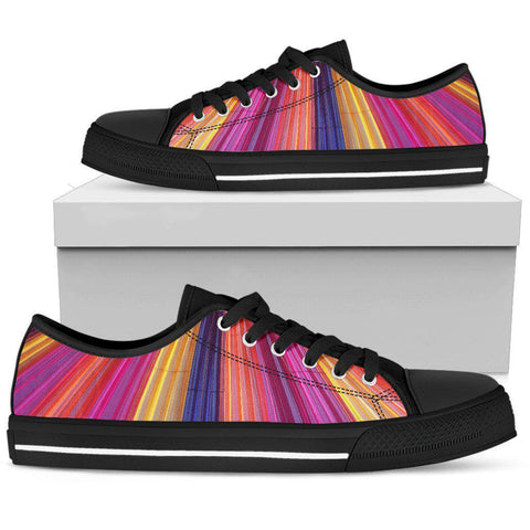 Image of Rainbow Delight Colorful Low Tops, Streetwear, High Quality,Handmade Crafted,Spiritual, Boho,All Star,Custom Shoes,Women's Low Top