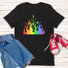 Rainbow Fire Unisex T,Shirt, Mens, Womens, Short Sleeve Shirt, Graphic Tee,