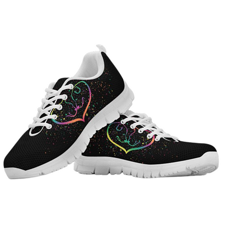 Image of Rainbow Heart Animal Shoes Low Top Shoes, Colorful,Artist Shoes,Training Shoes, Casual Shoes, Top Shoes,Running Womens, Athletic Sneakers