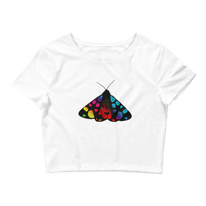 Rainbow Moth Women’S Crop Tee, Fashion Style Cute crop top, casual outfit, Crop