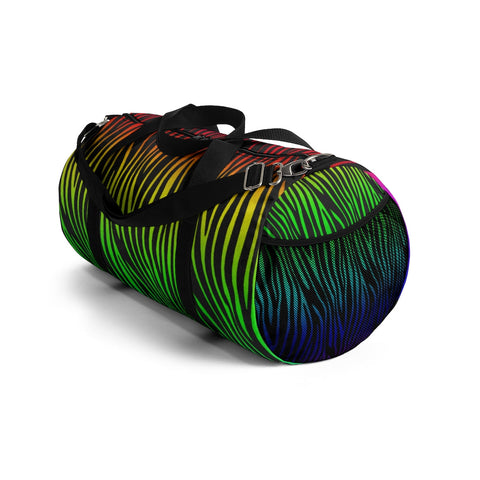 Image of Rainbow Printed Zebra Duffel Bag, Weekender Bags/ Baby Bag/ Travel Bag/ Hospital