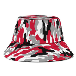 Red Multicolored Camouflage Breathable Head Gear, Sun Block, Fishing Hat, Unisex