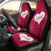 Red And White Heart Car Seat Covers,Car Seat Covers Pair,Car Seat Protector,Front Seat Covers,Seat Cover for Car, 2 Front Car Seat Covers