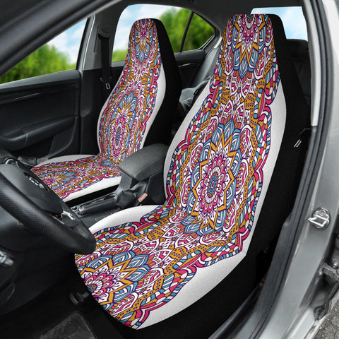 Image of Aztec Tribal Ethnic Red Brown Car Seat Covers, Traditional Front Seat