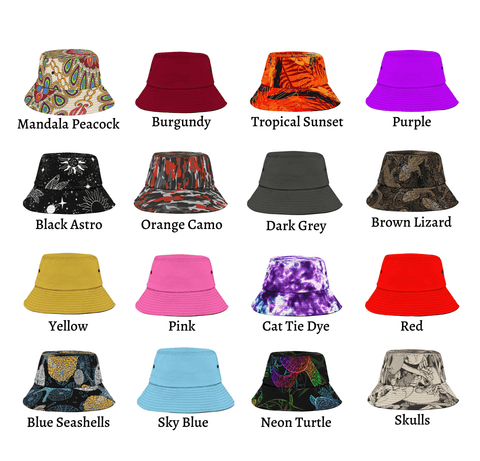 Image of Red Breathable Head Gear, Sun Block, Fishing Hat, Casual, Unisex Bucket Hat,