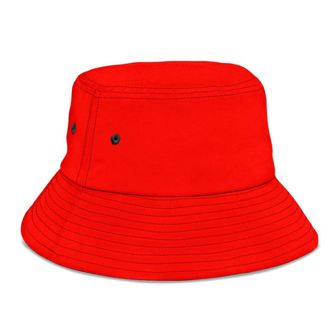 Image of Red Breathable Head Gear, Sun Block, Fishing Hat, Casual, Unisex Bucket Hat,