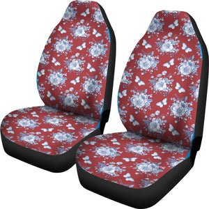 Red Floral Victorian 2 Front Car Seat Covers Car Seat Covers,Car Seat Covers Pair,Car Seat Protector,Car Accessory,Front Seat Covers,