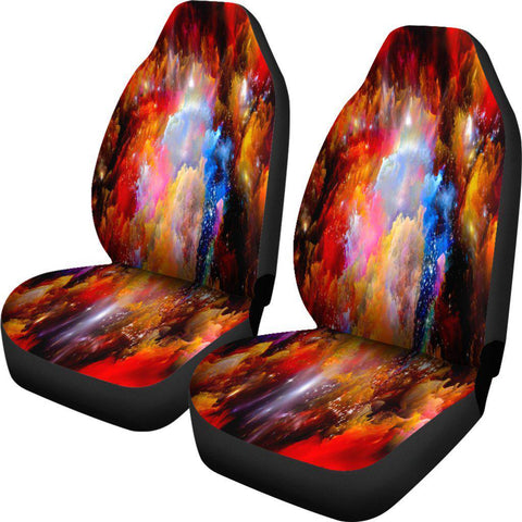 Image of Red Galaxy Nebula 2 Front Car Seat Covers Car Seat Covers,Car Seat Covers Pair,Car Seat Protector,Car Accessory,Front Seat Covers
