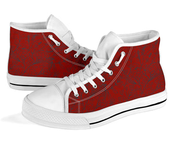 Red High Top Sneaker,Hippie, Canvas Shoes,High Quality, High Tops Sneaker, Boho,Streetwear,All Star,Custom Shoes,Women's High Top