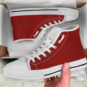 Red High Top Sneaker,Hippie, Canvas Shoes,High Quality, High Tops Sneaker, Boho,Streetwear,All Star,Custom Shoes,Women's High Top