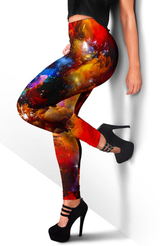 Image of Red Nebula Galaxy Leggings, Activewear Leggings,Womens Leggings,workout leggings,Casual Leggings,yoga leggings,Leggings For Home,Gyms