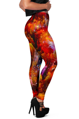 Image of Red Nebula Galaxy Leggings, Activewear Leggings,Womens Leggings,workout leggings,Casual Leggings,yoga leggings,Leggings For Home,Gyms