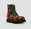Red Roses Floral Wo's Vegan Boots , Stylish Footwear , Classic Girls'