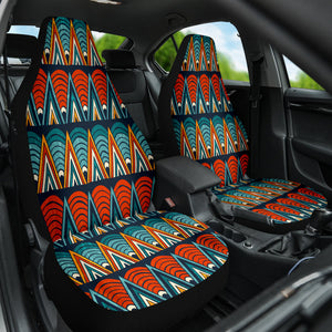 Tribal Abstract Red Car Seat Covers, Ethnic Front Seat Protectors, Boho Chic