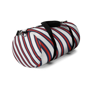 Red White And Blue Stripe Duffel Bag, Weekender Bags/ Baby Bag/ Travel Bag/