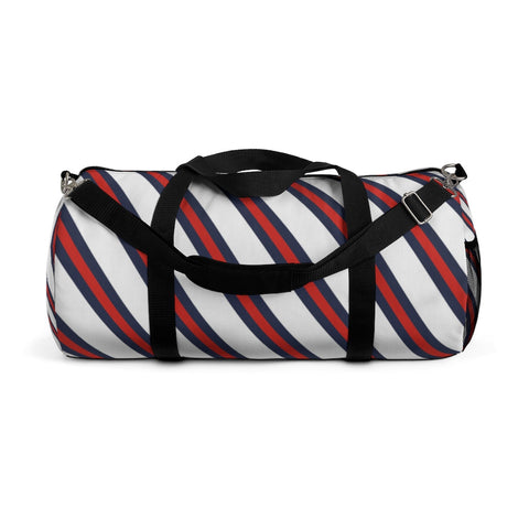 Image of Red White And Blue Stripe Duffel Bag, Weekender Bags/ Baby Bag/ Travel Bag/