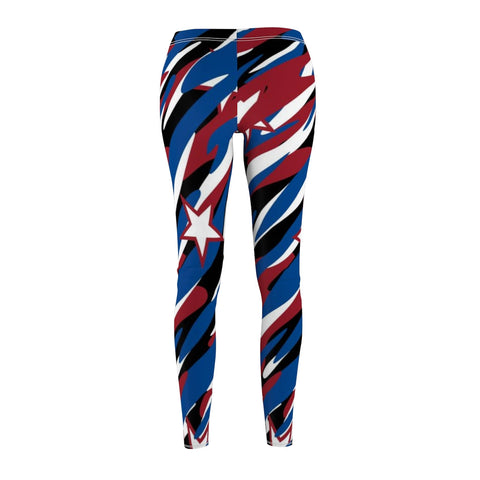 Image of Red White Blue Multicolored Abstract Star Stripes Women's Cut & Sew Casual