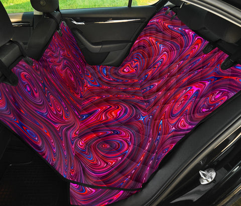 Image of Red Purple Marble Texture Backseat Pet Covers , Abstract Art Car Accessories,