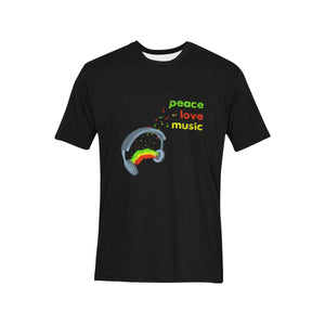 Reggae Music Pattern Spiral, Cool Unisex T Shirt, Mens, Street Wear,Soft Tee Short Sleeve Shirt