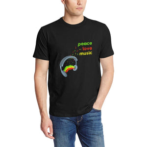 Reggae Music Pattern Spiral, Cool Unisex T Shirt, Mens, Street Wear,Soft Tee Short Sleeve Shirt