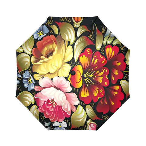 Image of Retro Flower Auto-Foldable Umbrella (Model U04)