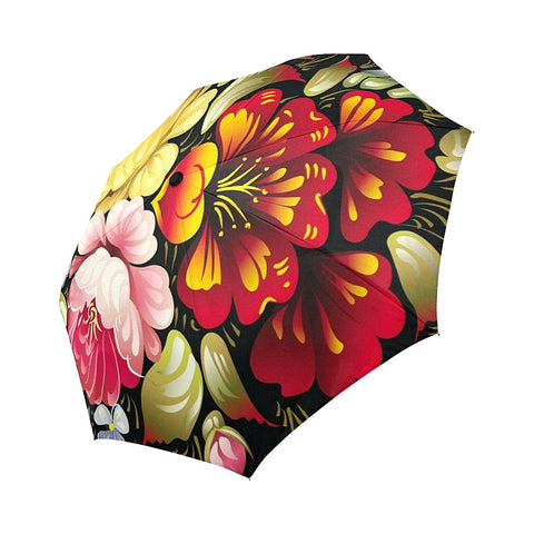 Image of Retro Flower Auto-Foldable Umbrella (Model U04)