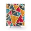 Retro Vintage Colorful Triangle Shower Curtains, Water Proof Bath Decor | Spa |