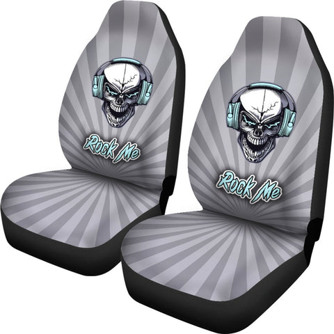 Image of Rocker Skull Car Seat Covers,Car Seat Covers Pair,Car Seat Protector,Front Seat Covers,Seat Cover for Car, 2 Front Car Seat Covers