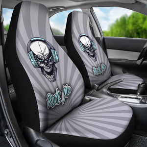Rocker Skull Car Seat Covers,Car Seat Covers Pair,Car Seat Protector,Front Seat Covers,Seat Cover for Car, 2 Front Car Seat Covers