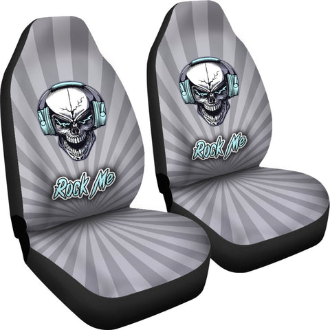 Image of Rocker Skull Car Seat Covers,Car Seat Covers Pair,Car Seat Protector,Front Seat Covers,Seat Cover for Car, 2 Front Car Seat Covers