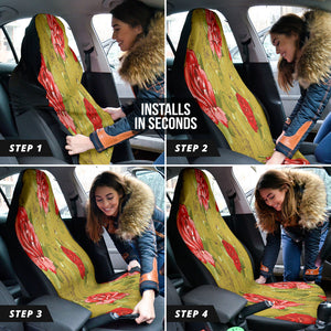 Vintage Roses Floral Car Seat Covers, Classic Front Seat Protectors, 2pc Auto