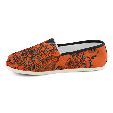 Image of Sacred Orange And Black Elephant Womens Casual Shoe, Custom Shoes, Casual Shoes, Top Shoes,Running S