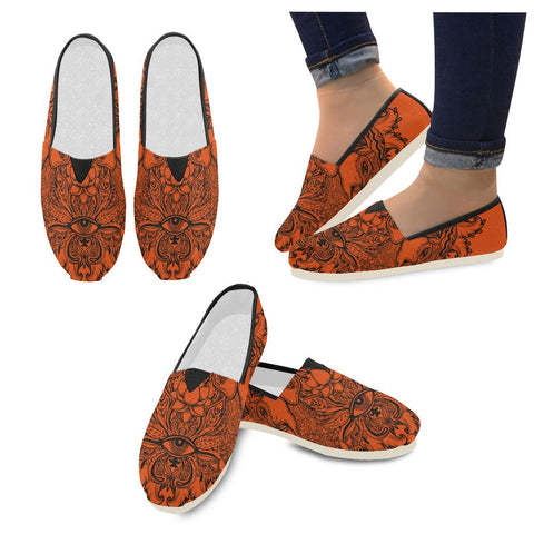 Image of Sacred Orange And Black Elephant Womens Casual Shoe, Custom Shoes, Casual Shoes, Top Shoes,Running S
