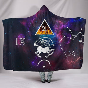 Sagittarius Zodiac Astrology Chart Blanket,Sherpa Blanket,Bright Colorful, Colorful Throw,Vibrant Pattern Hooded blanket,Blanket with Hood