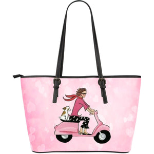 Scooter Girl Large Leather Tote Bag