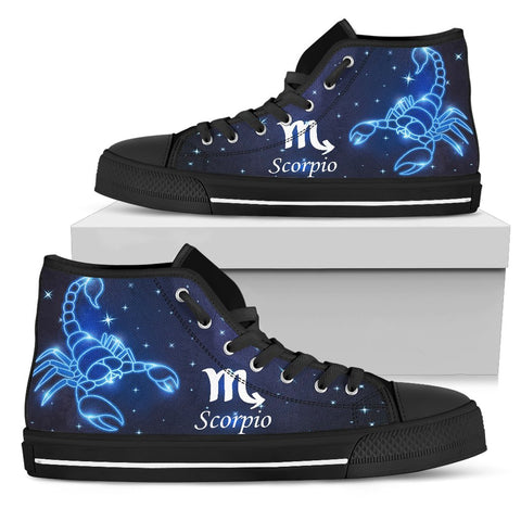 Image of Scorpio Women's High Top Shoes, Hippie, Multi Colored, High Tops Sneaker, Streetwear, High Quality,Handmade Crafted, Canvas Shoes,Boho,