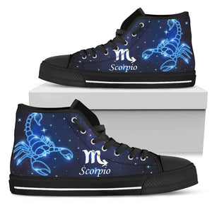 Scorpio Women's High Top Shoes, Hippie, Multi Colored, High Tops Sneaker, Streetwear, High Quality,Handmade Crafted, Canvas Shoes,Boho,