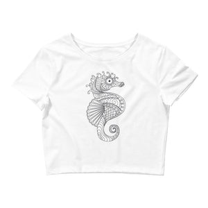 Seahorse Women’S Crop Tee, Fashion Style Cute crop top, casual outfit, Crop Top