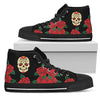 Skull And Roses Streetwear, Hippie, Spiritual, Multi Colored, High Tops Sneaker, Canvas Shoes, High Quality,Handmade Crafted