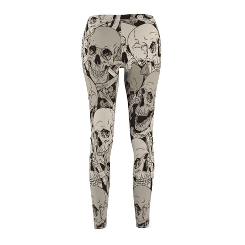 Image of Skull & Bone Multicolored Beige Women's Cut/ Sew Casual Leggings, Yoga Pants,