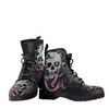 Skull with Octopus Tentacles Boho Chic Vegan Leather Boots for Women,