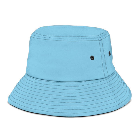 Image of Sky Blue Breathable Head Gear, Sun Block, Fishing Hat, Casual, Unisex Bucket