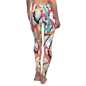 Snake Animal Print Abstract Colorful Lines Women's Cut & Sew Casual Leggings,