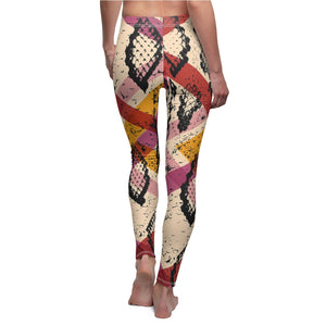 Snake Multicolored Colorful Stripe Animal Print Women's Cut & Sew Casual