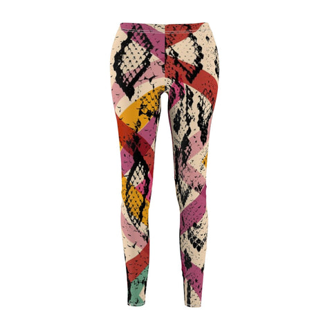 Image of Snake Multicolored Colorful Stripe Animal Print Women's Cut & Sew Casual