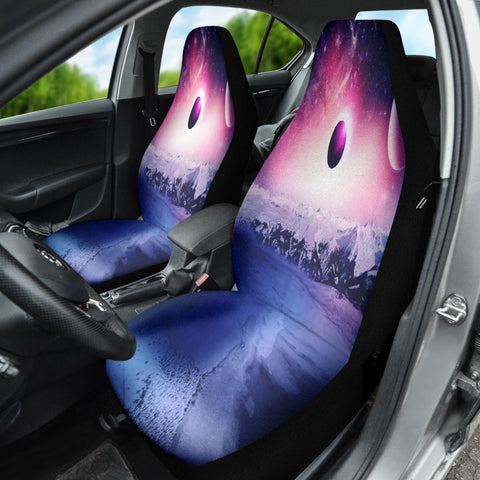 Image of Cosmic Dreamcatcher Car Seat Covers, Snowy Mountains Nebula Galaxy, Custom Front