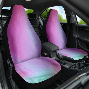 Soft Blue Purple Textured Car Seat Covers, Universal Fit Front Seat Protectors,