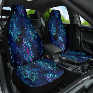 Galaxy Print Car Seat Covers, Space,Themed Mandala Design, Vehicle Seat
